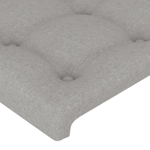 vidaXL LED Headboard Light Grey 203x16x118/128 cm Fabric