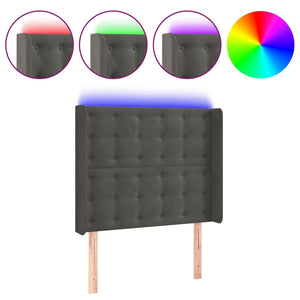 vidaXL LED Headboard Dark Grey 103x16x118/128 cm Velvet