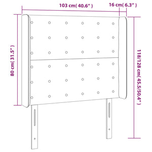 vidaXL LED Headboard Dark Grey 103x16x118/128 cm Velvet