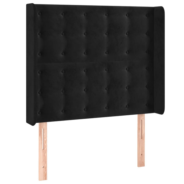 vidaXL LED Headboard Black 103x16x118/128 cm Velvet