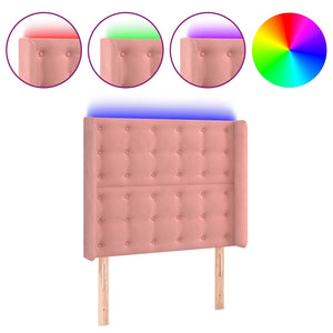 vidaXL LED Headboard Pink 103x16x118/128 cm Velvet