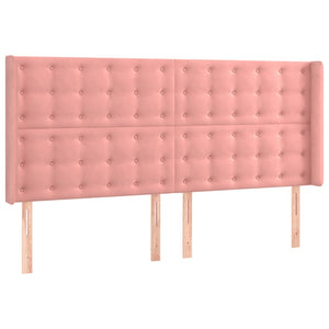 vidaXL LED Headboard Pink 163x16x118/128 cm Velvet