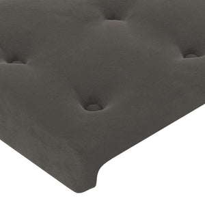 vidaXL LED Headboard Dark Grey 203x16x118/128 cm Velvet