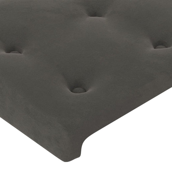 vidaXL LED Headboard Dark Grey 203x16x118/128 cm Velvet