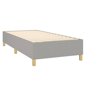 vidaXL Box Spring Bed with Mattress & LED Light Grey 80x200 cm Fabric