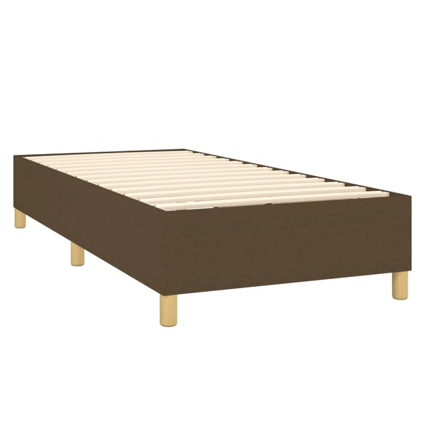 vidaXL Box Spring Bed with Mattress & LED Dark Brown 80x200 cm Fabric
