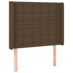 vidaXL Box Spring Bed with Mattress & LED Dark Brown 80x200 cm Fabric