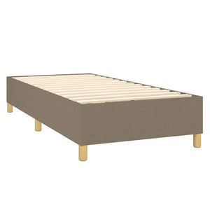 vidaXL Box Spring Bed with Mattress & LED Taupe 80x200 cm Fabric