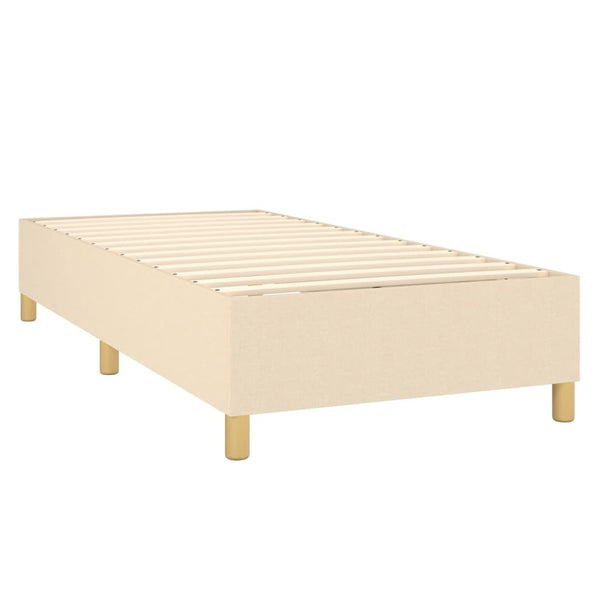vidaXL Box Spring Bed with Mattress & LED Cream 80x200 cm Fabric