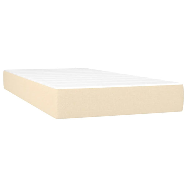 vidaXL Box Spring Bed with Mattress & LED Cream 80x200 cm Fabric