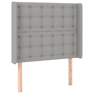 vidaXL Box Spring Bed with Mattress & LED Light Grey 90x190 cm Fabric