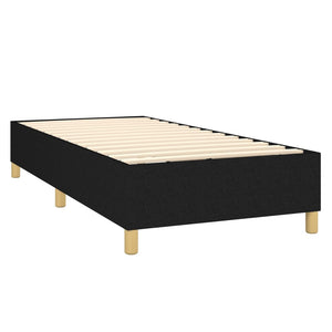 vidaXL Box Spring Bed with Mattress & LED Black 90x190 cm Fabric