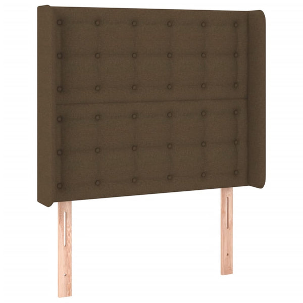 vidaXL Box Spring Bed with Mattress & LED Dark Brown 90x190 cm Fabric