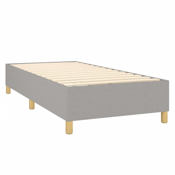 vidaXL Divan Bed with Mattress & LED Light Grey 90x200 cm Fabric