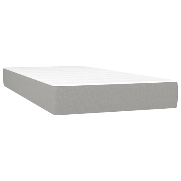 vidaXL Divan Bed with Mattress & LED Light Grey 90x200 cm Fabric
