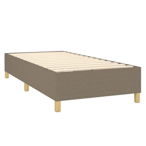 vidaXL Box Spring Bed with Mattress & LED Taupe 90x200 cm Fabric