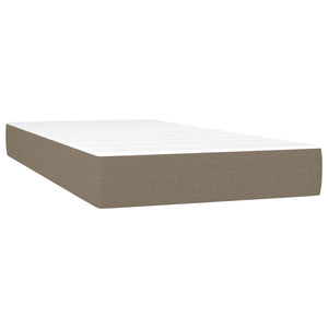 vidaXL Box Spring Bed with Mattress & LED Taupe 90x200 cm Fabric