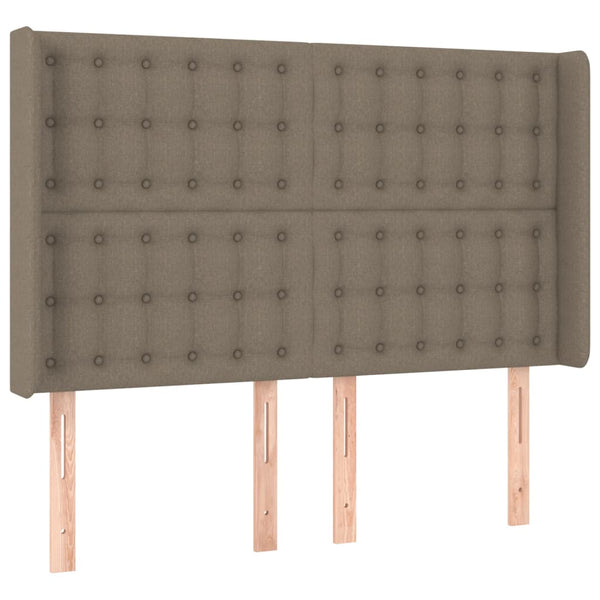 vidaXL Box Spring Bed with Mattress & LED Taupe 140x200 cm Fabric