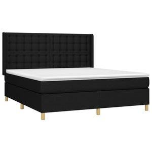 vidaXL Divan Bed with Mattress & LED Black 160x200 cm Fabric