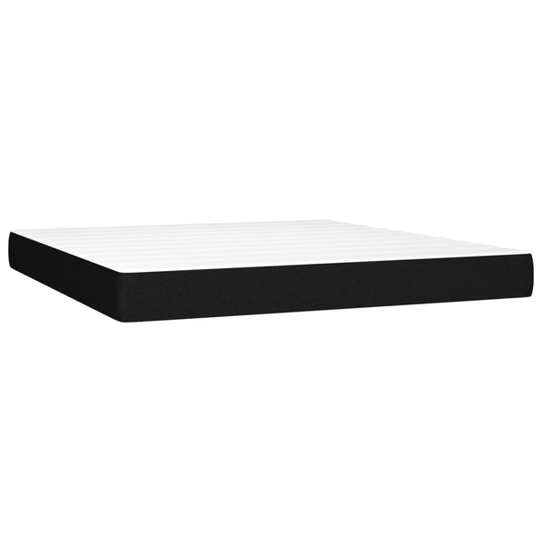 vidaXL Divan Bed with Mattress & LED Black 160x200 cm Fabric