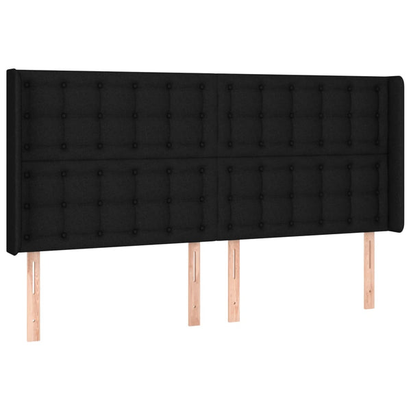 vidaXL Divan Bed with Mattress & LED Black 160x200 cm Fabric
