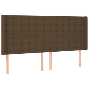 vidaXL Box Spring Bed with Mattress & LED Dark Brown 160x200 cm Fabric