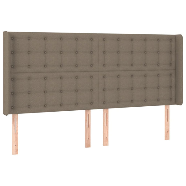 vidaXL Box Spring Bed with Mattress & LED Taupe 160x200 cm Fabric