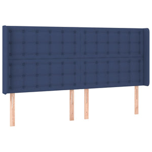 vidaXL Box Spring Bed with Mattress & LED Blue 160x200 cm Fabric
