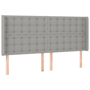 vidaXL Box Spring Bed with Mattress & LED Light Grey 180x200 cm Fabric