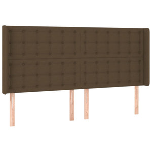 vidaXL Box Spring Bed with Mattress & LED Dark Brown 180x200 cm Fabric