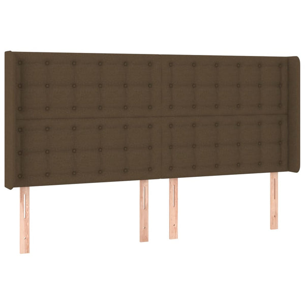 vidaXL Box Spring Bed with Mattress & LED Dark Brown 180x200 cm Fabric