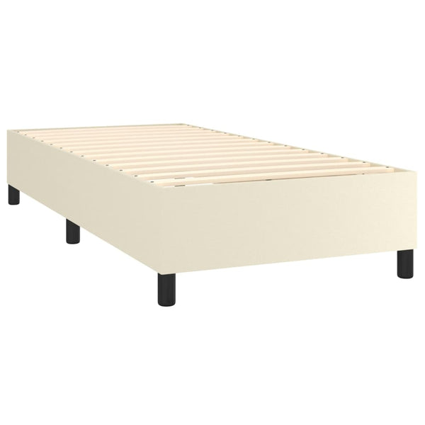 vidaXL Box Spring Bed with Mattress & LED Cream 80x200 cm Faux Leather