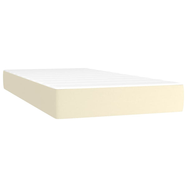vidaXL Box Spring Bed with Mattress & LED Cream 80x200 cm Faux Leather