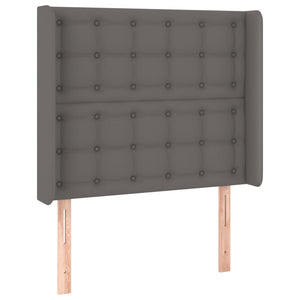 vidaXL Box Spring Bed with Mattress & LED Grey 80x200 cm Faux Leather