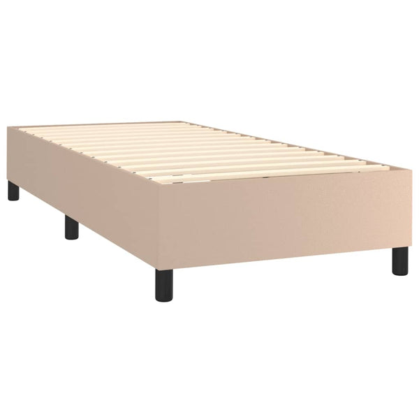 vidaXL Box Spring Bed with Mattress & LED Cappuccino Brown 80x200cm