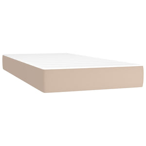 vidaXL Box Spring Bed with Mattress & LED Cappuccino Brown 90x190cm