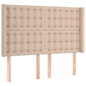 vidaXL Box Spring Bed with Mattress & LED Cappuccino Brown 140x190cm