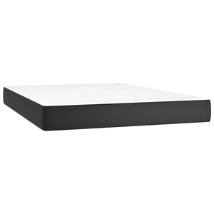 vidaXL Box Spring Bed with Mattress & LED Black 140x200 cm Faux Leather