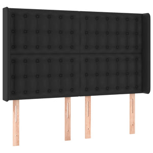 vidaXL Box Spring Bed with Mattress & LED Black 140x200 cm Faux Leather