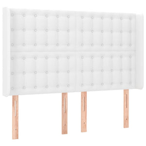 vidaXL Box Spring Bed with Mattress & LED White 140x200 cm Faux Leather