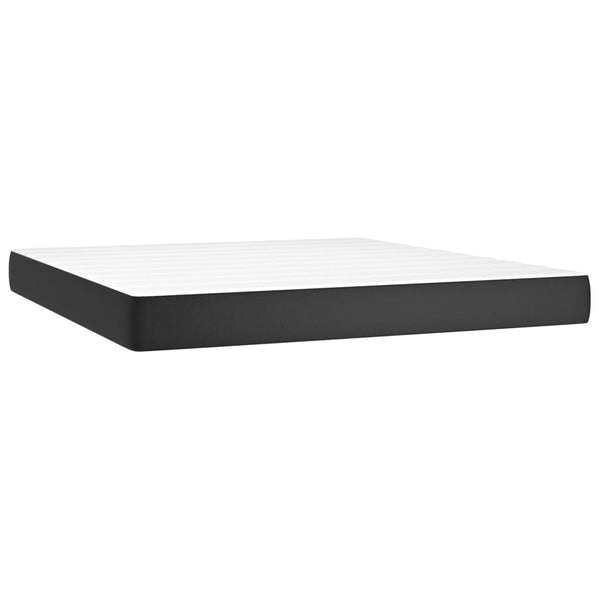 vidaXL Box Spring Bed with Mattress & LED Black 160x200 cm Faux Leather