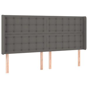 vidaXL Box Spring Bed with Mattress & LED Grey 180x200 cm Faux Leather
