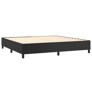 vidaXL Box Spring Bed with Mattress & LED Black 200x200 cm Faux Leather