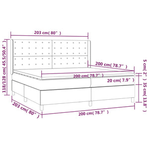 vidaXL Box Spring Bed with Mattress & LED Black 200x200 cm Faux Leather