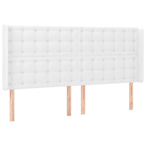 vidaXL Box spring bed with mattress & LED White 200x200 cm Faux leather