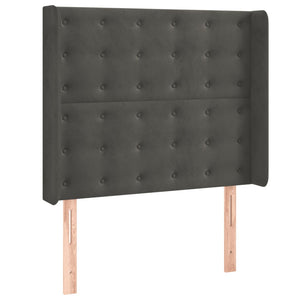 vidaXL Box Spring Bed with Mattress & LED Dark Grey 100x200 cm Velvet