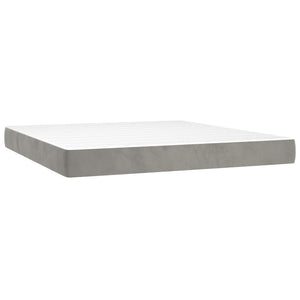 vidaXL Box Spring Bed with Mattress & LED Light Grey 160x200 cm Velvet