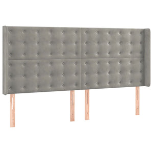vidaXL Box Spring Bed with Mattress & LED Light Grey 160x200 cm Velvet