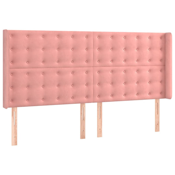 vidaXL Divan Bed with Mattress & LED Pink 160x200 cm Velvet