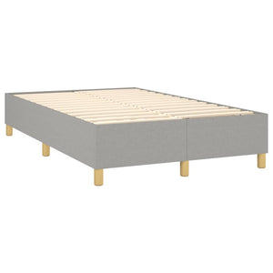 vidaXL Box Spring Bed with Mattress and LED Light Grey 120x200 cm Fabric